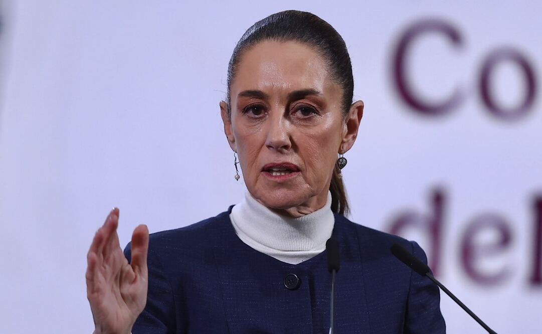 Claudia Sheinbaum, presidenta de México, durante la mañanera del 3 de febrero del 2025 en Palacio Nacional. Foto: Berenice Fregoso /EL UNIVERSAL