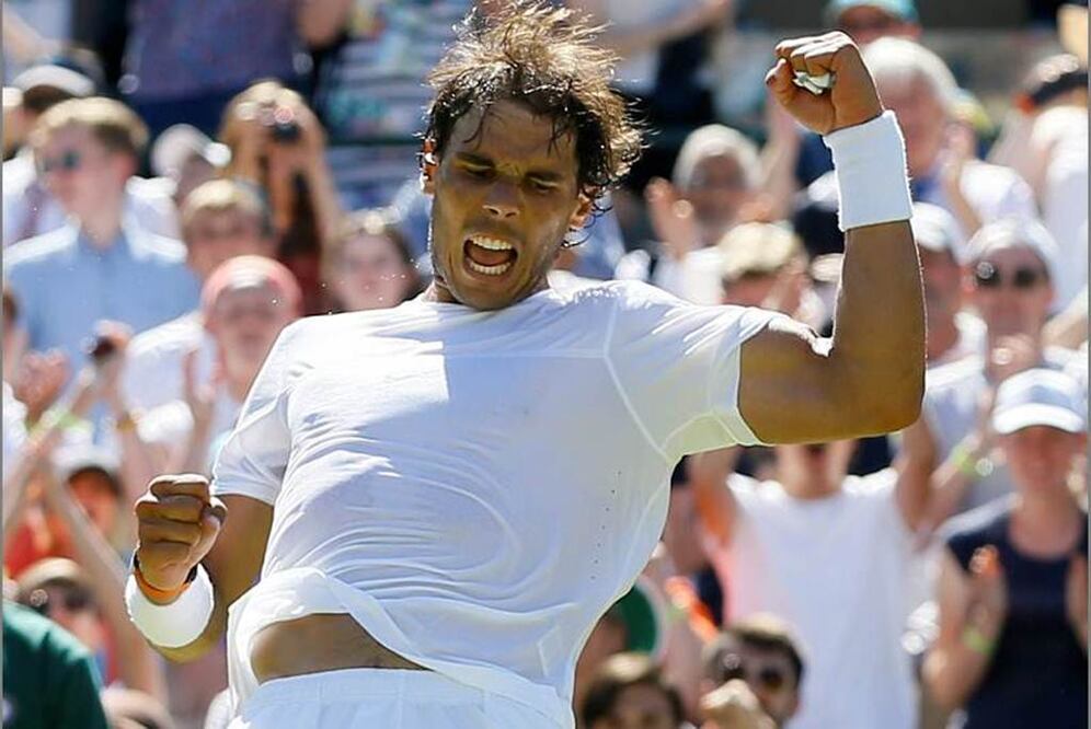 Nadal festeja su triunfo. AP