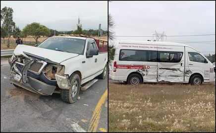 Choque entre unidad de transporte y camioneta deja 13 personas lesionadas en Tizayuca, Hidalgo