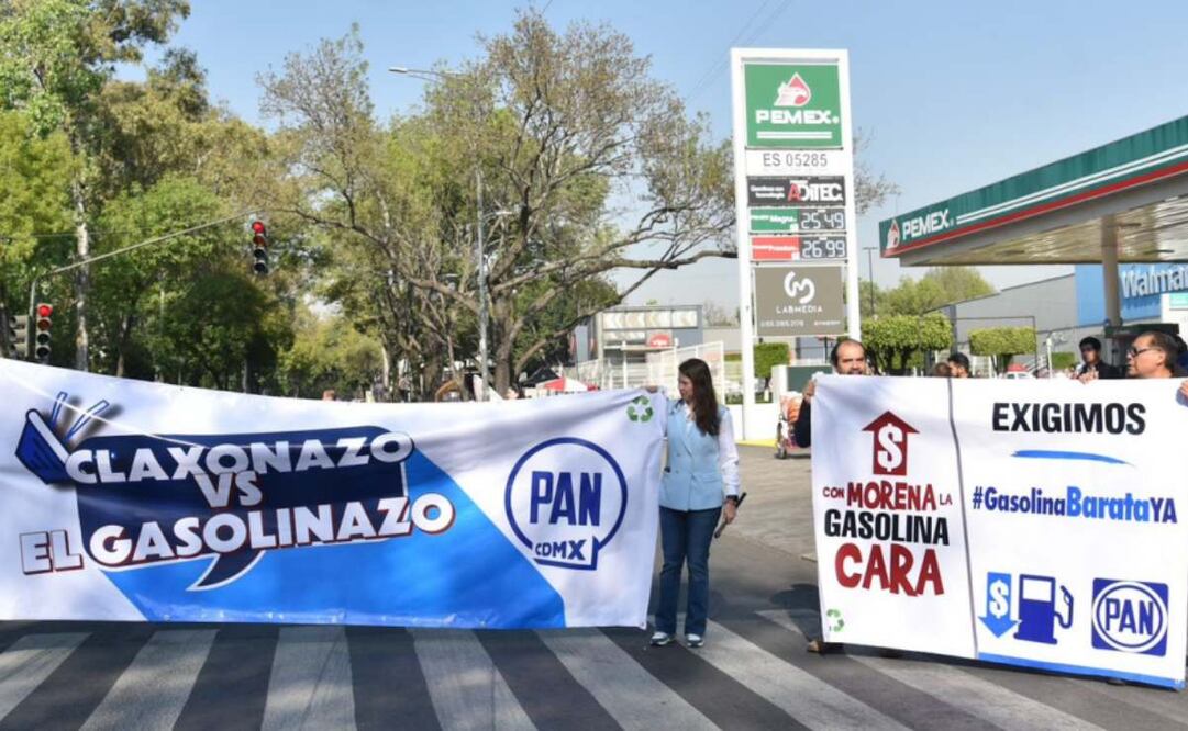 PAN realiza Claxonazo contra el Gasolinazo (23/01/2025). Foto: Especial