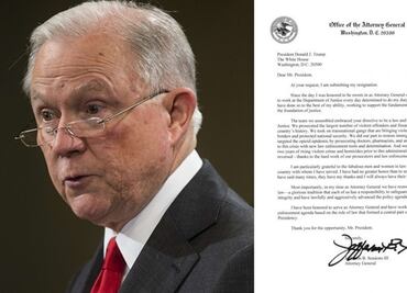 Esto escribió Jeff Sessions en su carta de renuncia dirigida a Donald Trump