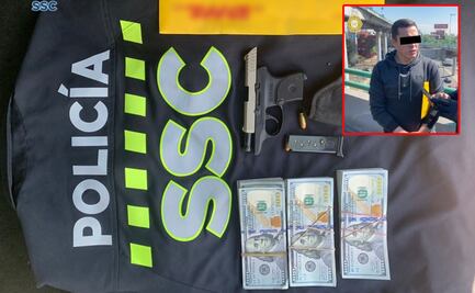 Detienen a sujeto en Periférico con armas de fuego y con dólares de dudosa procedencia