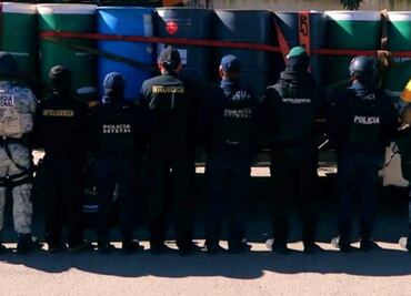 Fuerzas federales y estatales decomisan en Hidalgo, precursores para producir alrededor de 27 millones de dosis de drogas sintéticas