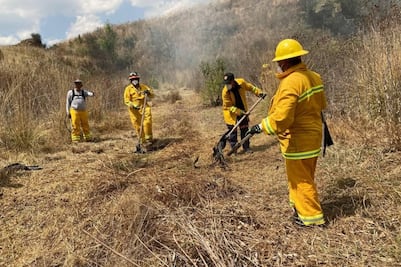 Lía Limón supervisa trabajos para la prevención de incendios forestales en la Barranca de Tarango