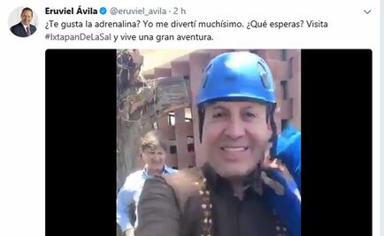 Se lanza Eruviel de tirolesa