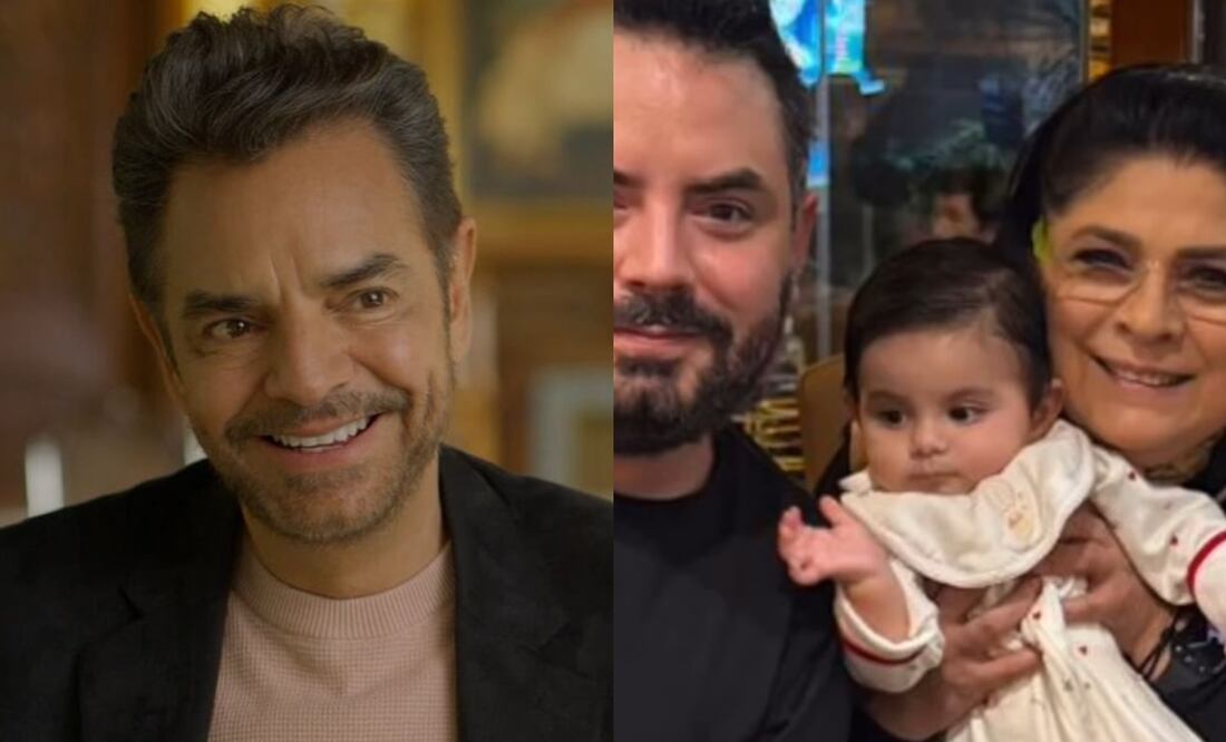 En la fotografía aparecen Eugenio Derbez, su hijo José Eduardo—fruto de su relación con Victoria Ruffo—y Tessa, la nieta de ambos actores. Foto: Instagram oficial.