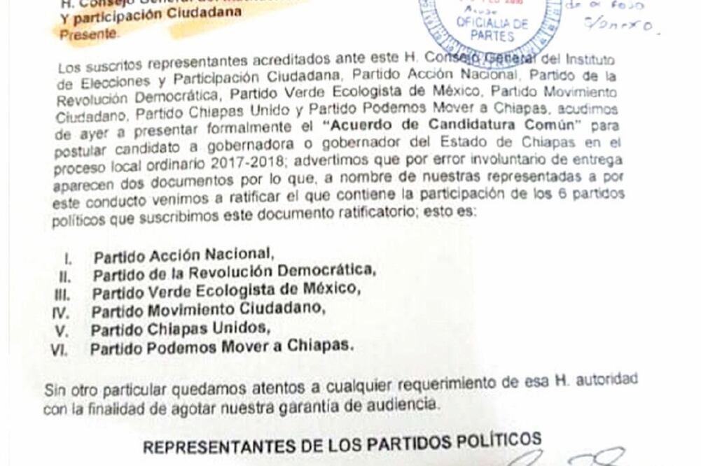 Futuro incierto. Los documentos muestran los dos registros, sin y con el PVEM (CORTESÍA)