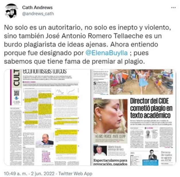 Comunidad del CIDE, avergonzada e indignada por plagio de su director, Romero Tellaeche