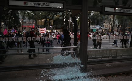 Siete estaciones del Metrobús resultaron dañadas durante marcha feminista