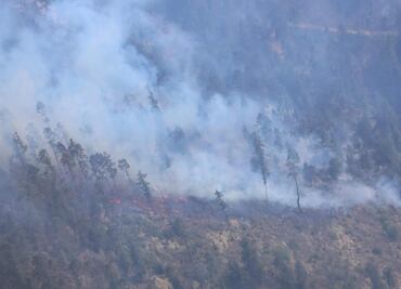 Brigadistas combaten 4 incendios forestales en Puebla; esperan arribo de helicópteros para sofocar las llamas