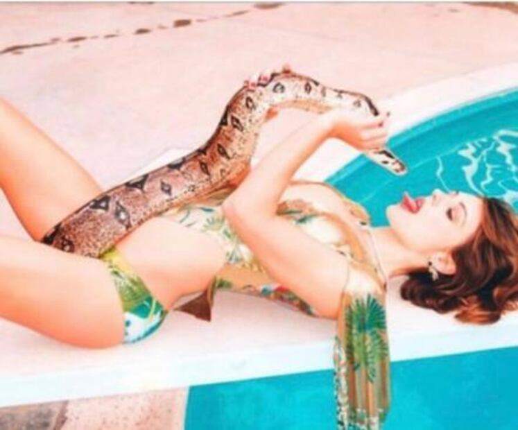 Elizabeth Hurley comparte foto erótica con una víbora