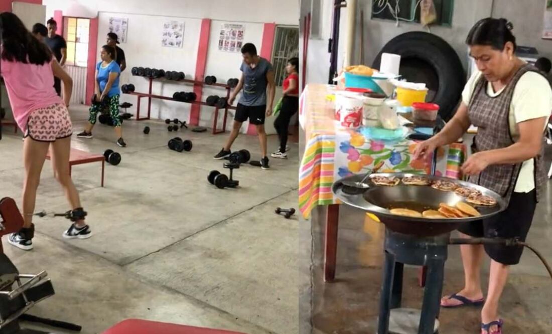 Mujer vende garnachas dentro de un gym y se vuelve viral
