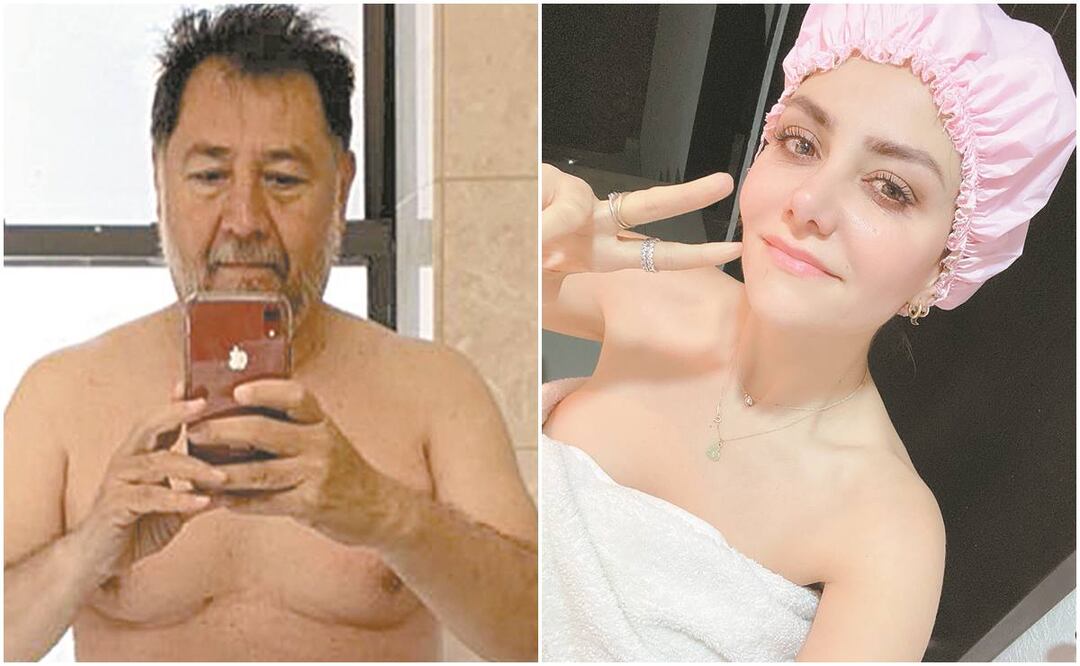 El diputado Fernández Noroña fue tendencia en redes por una imagen y la legisladora Nayeli Salvatori lo imitó. Fotos/Tomadas de Twitter