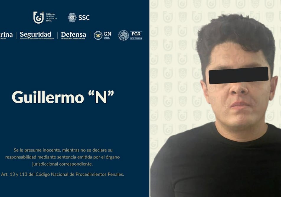 A través de un trabajo conjunto entre el Gobierno federal y de la Ciudad de México, Guillermo “N”, presunto líder de un grupo criminal, fue capturado en la alcaldía Cuauhtémoc. Foto: Especial