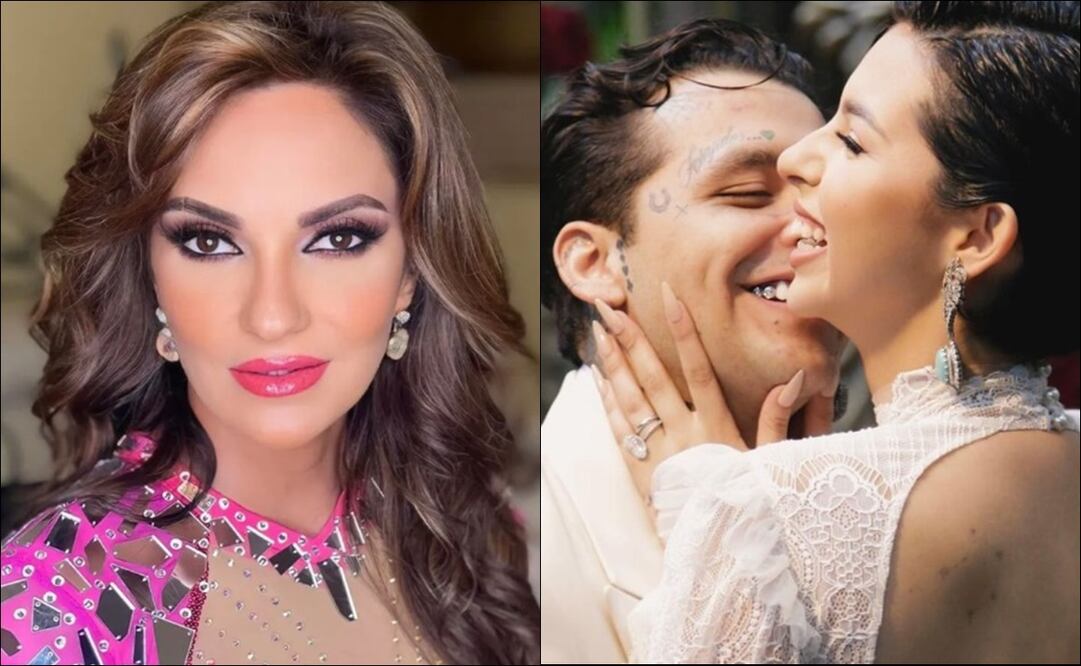 Mariana Seoane, Christian Nodal y Ángela Aguilar. Foto: Instagram oficial.