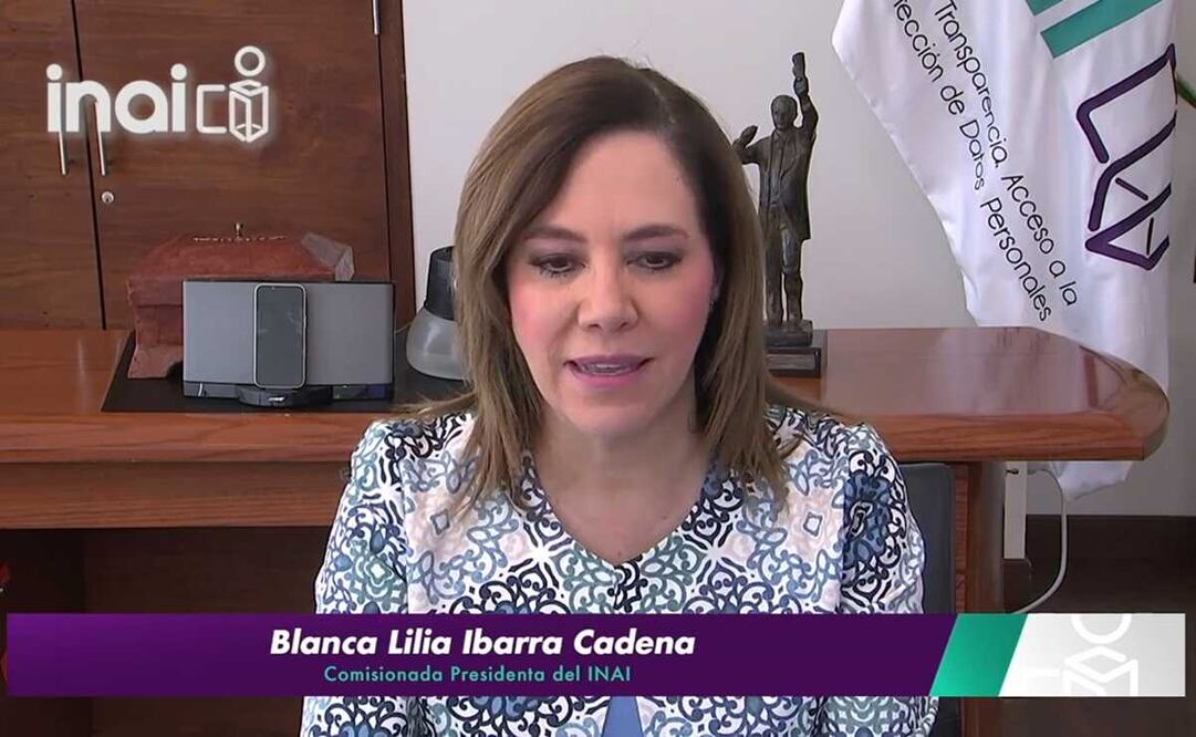 Blanca Lilia Ibarra Cadena, comisionada Presidenta del INAI. Foto: captura de pantalla