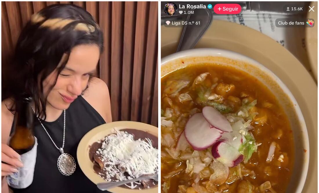 La cantante española probó algunos platillos mexicanos tradicionales, como las enfrijoladas y el pozole. Foto: Redes Sociales