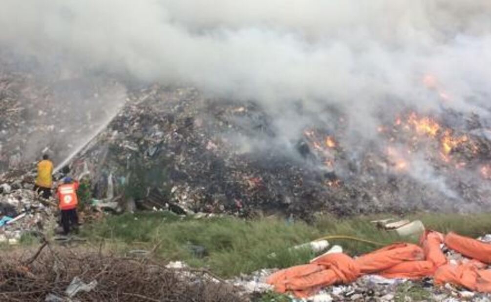 Reportan incendio en relleno sanitario de Ciudad Victoria