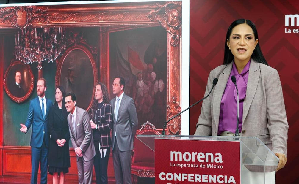 Conferencia de prensa de Ariadna Montiel Reyes, presidenta de Morena (22/09/2026). Foto: Diego Simón Sánchez / EL UNIVERSAL