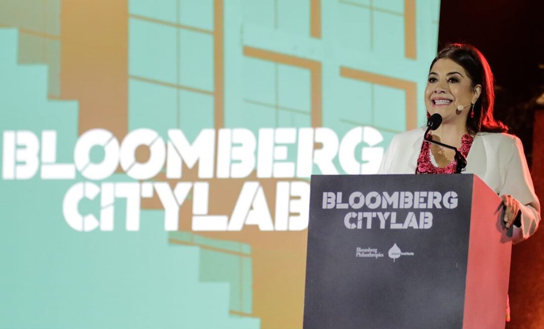 Clara Brugada resalta igualdad de género como una de sus prioridades en Cumbre Mundial Bloomberg. Foto: Especial