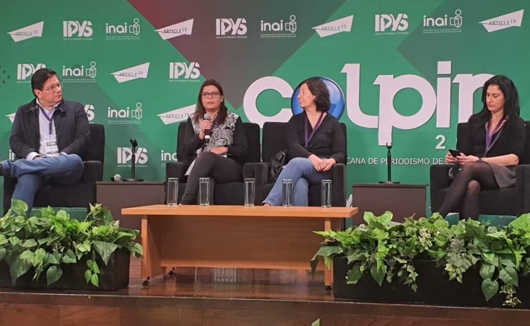 Los periodista Giannina Segnini, María Teresa Ronderos y Raúl Olmos. Foto: Twitter @bl_ibarra