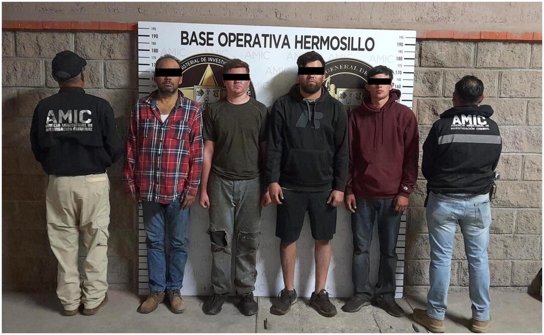 Durante el cateo en la llantera de Sonora, fueron detenidos un chofer de tráiler y tres trabajadores del negocio (4/12/20249. Foto: Fiscalía de Sonora