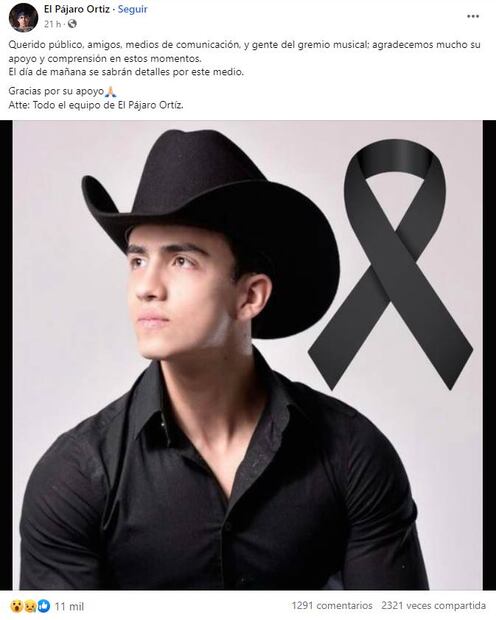 Se difundió la noticia de la supuesta muerte del cantante Sergio "El Pájaro" Ortiz.