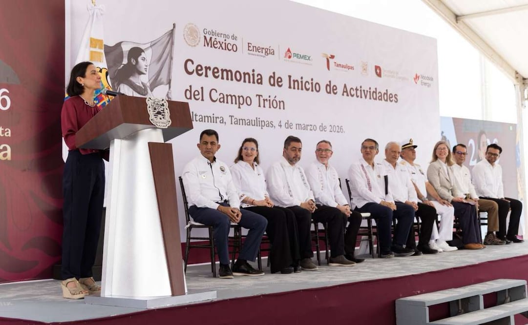 Luz Elena González Escobar, secretaria de Energía del Gobierno de México en evento de Woodside Energy y Petróleos Mexicanos (Pemex). Foto: Especial