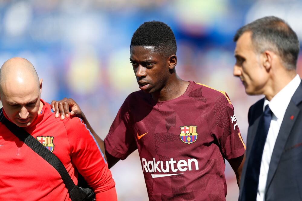 AP. Ousmane Dembélé durante un entrenamiento 