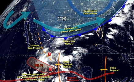 Este martes se esperan lluvias torrenciales en Puebla, Veracruz y Oaxaca por Frente Frío Número 4