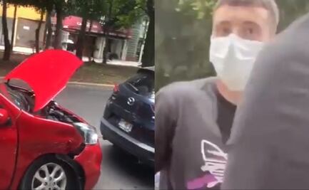 Federico Viñas sufre percance en su vehículo saliendo de Coapa