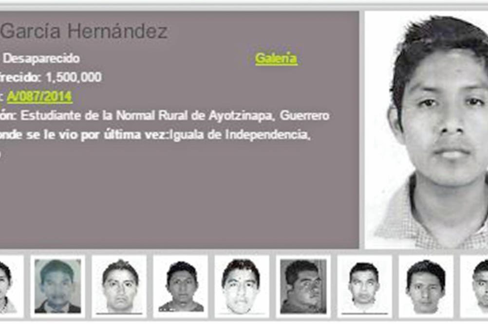 La Procuraduría General de la República publicó en su página web los datos de los desaparecidos (TOMADA DE RECOMPENSAS.GOB)