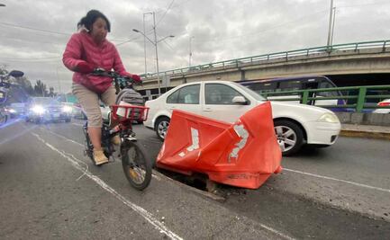 Socavón aparece sobre Tlalpan donde construyen una ciclovía; la zona había sido pavimentada, dicen vecinos