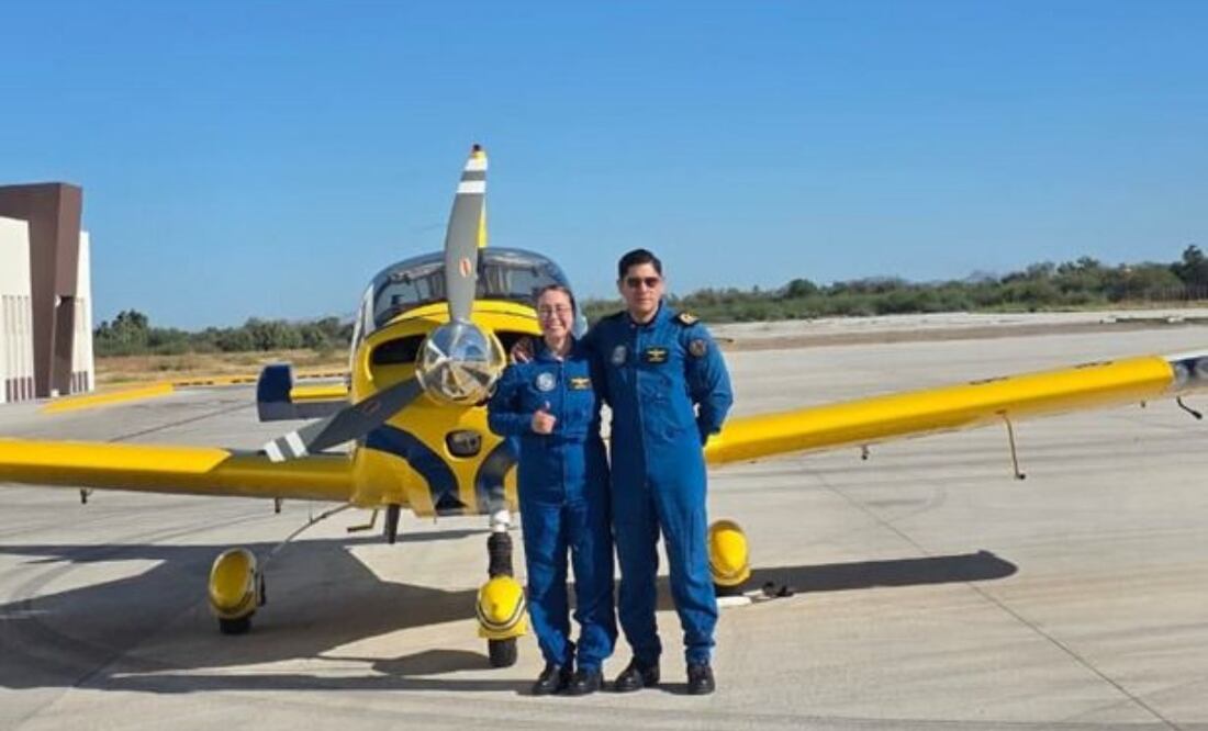 La teniente Sánchez Martínez concluyó el curso “Calificación como Instructora de Avión” en las instalaciones de la Escuela de Aviación Naval con sede en La Paz, Baja California Sur. Foto: Especial