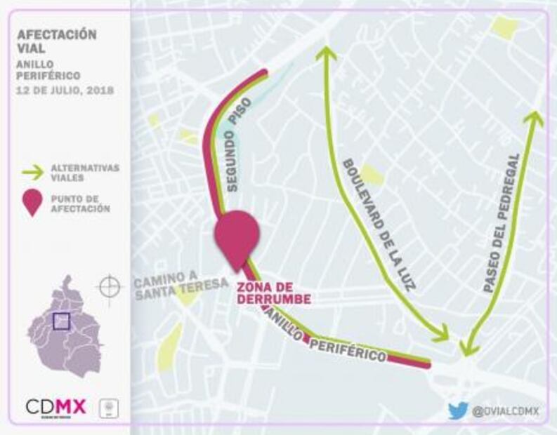 Se derrumba estructura de Plaza Artz Pedregal