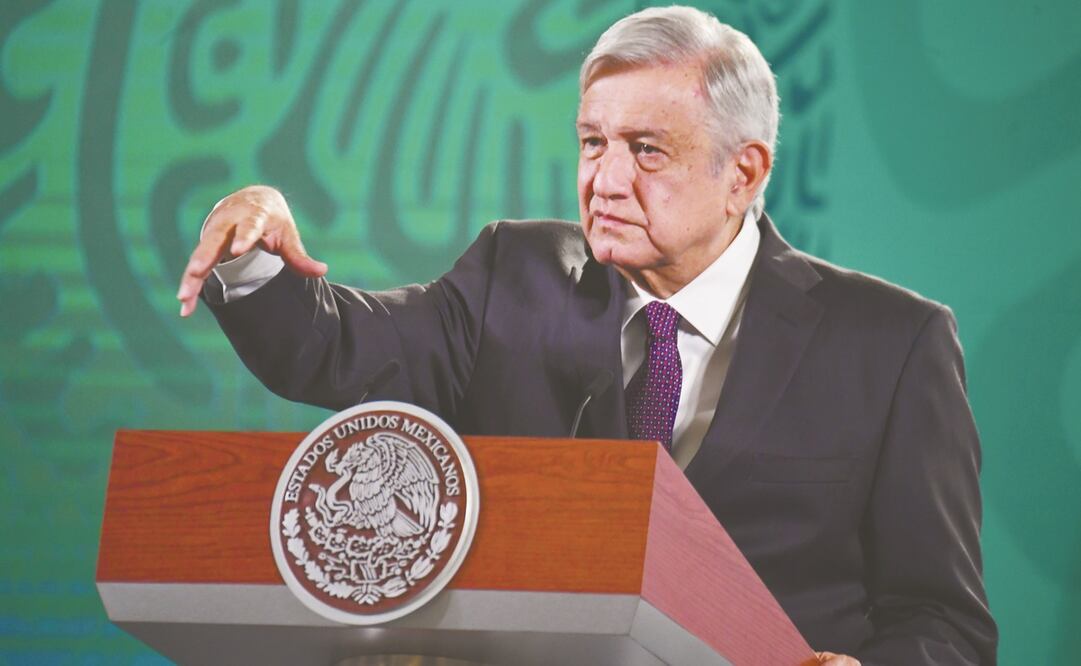 El presidente Andrés Manuel López Obrador criticó en Palacio Nacional que el Tribunal Electoral haya respaldado la decisión del INE de remover a Salgado Macedonio de la candidatura a Guerrero. Foto: Hugo García. EL UNIVERSAL
