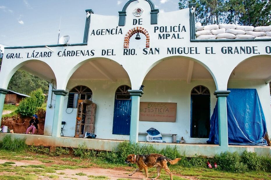 Algunos pobladores de Lázaro Cárdenas regresan al pueblo para alimentar a los perros y sus animales.