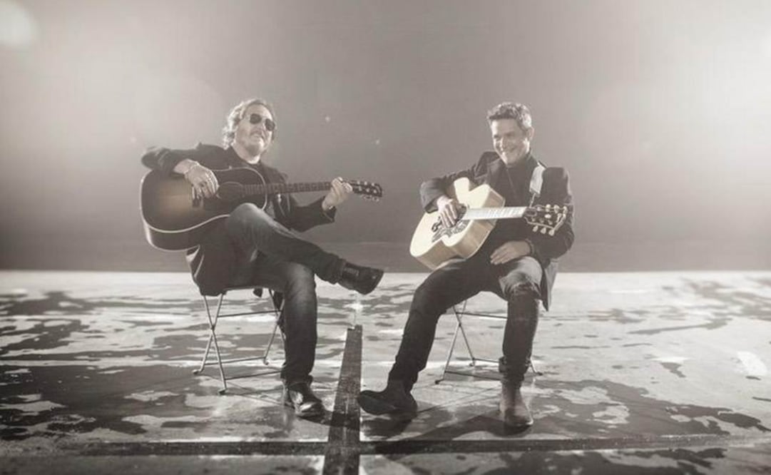 Publicaron el video del tema en Youtube y durante sus cinco minutos puede verse a los dos intérpretes tocando la guitarra codo con codo y cantando en sus respectivos idiomas. FOTO: Twitter Alejandro Sanz
