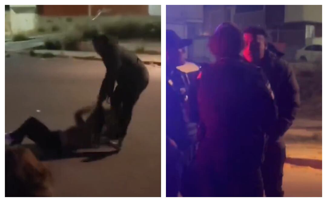 Policía Estatal de Puebla golpea a su expareja; el agente fue detenido. Foto: Captura de pantalla