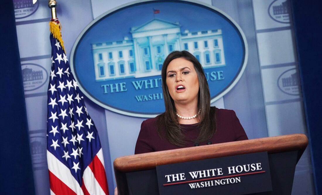 Sarah Sanders, portavoz de la Casa Blanca. Foto: AFP