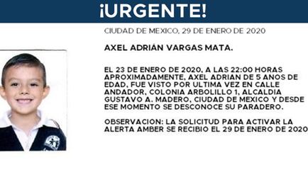 Activan Alerta Amber para localizar a Axel Adrián Vargas Mata; desapareció en la GAM