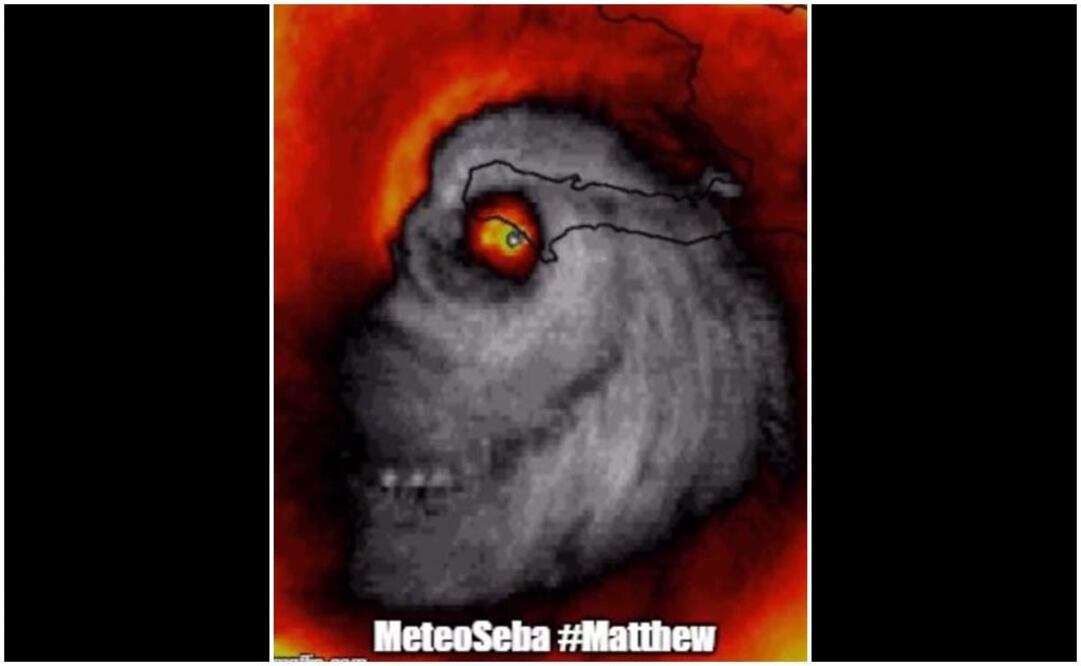 Ven calavera en imagen satelital de "Matthew"