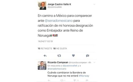 Embajador confunde banderas