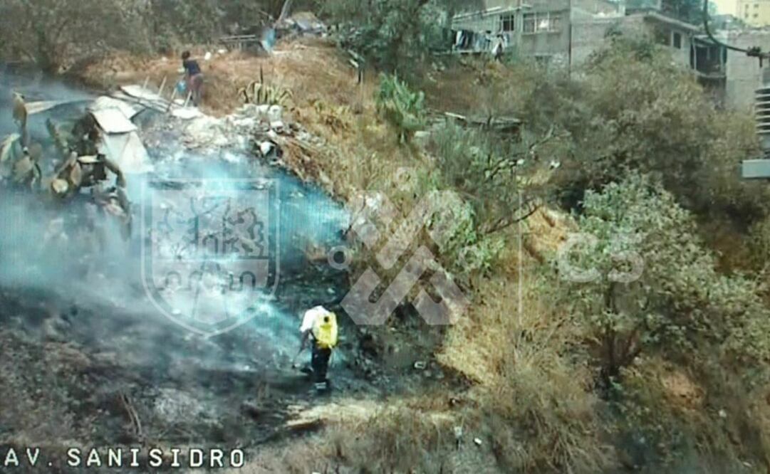 Cuerpos de emergencia sofocan incendio en alcaldía Álvaro Obregón (Tomada de Twitter @C5_CDMX)