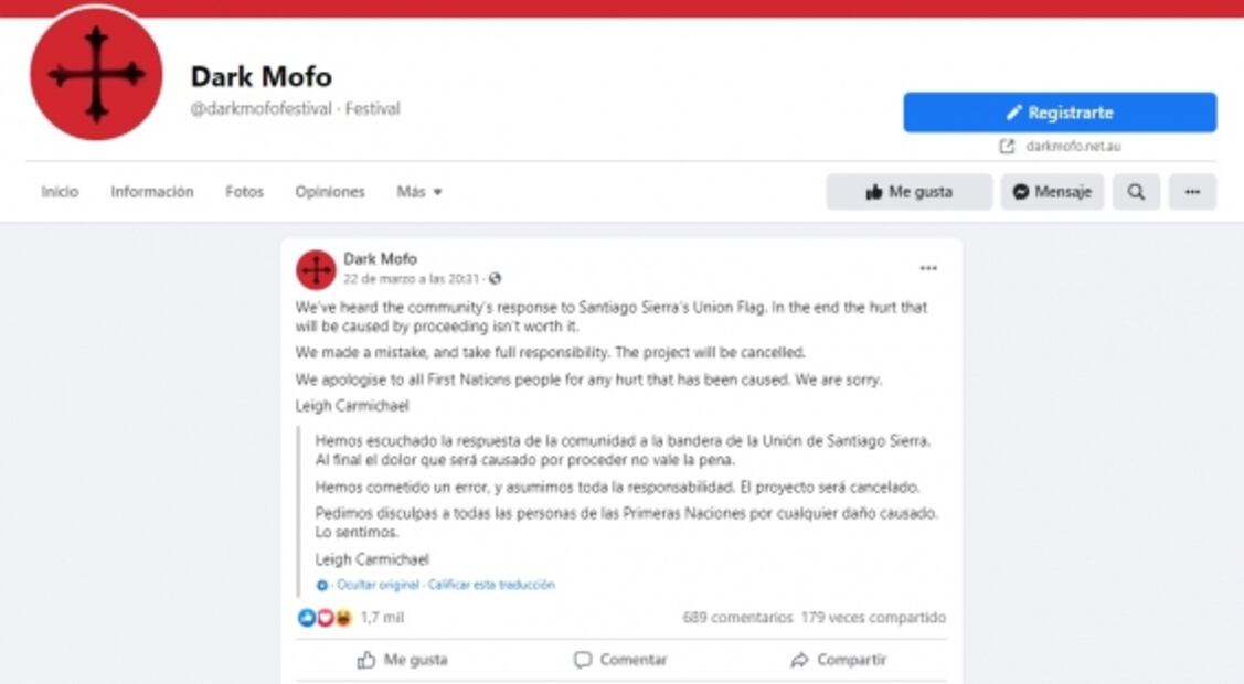 Cancelan obra sobre colonización en la que artista español pedía sangre de aborígenes