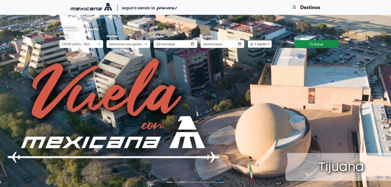 Página web Mexicana de Aviación. / Foto: Captura de pantalla.