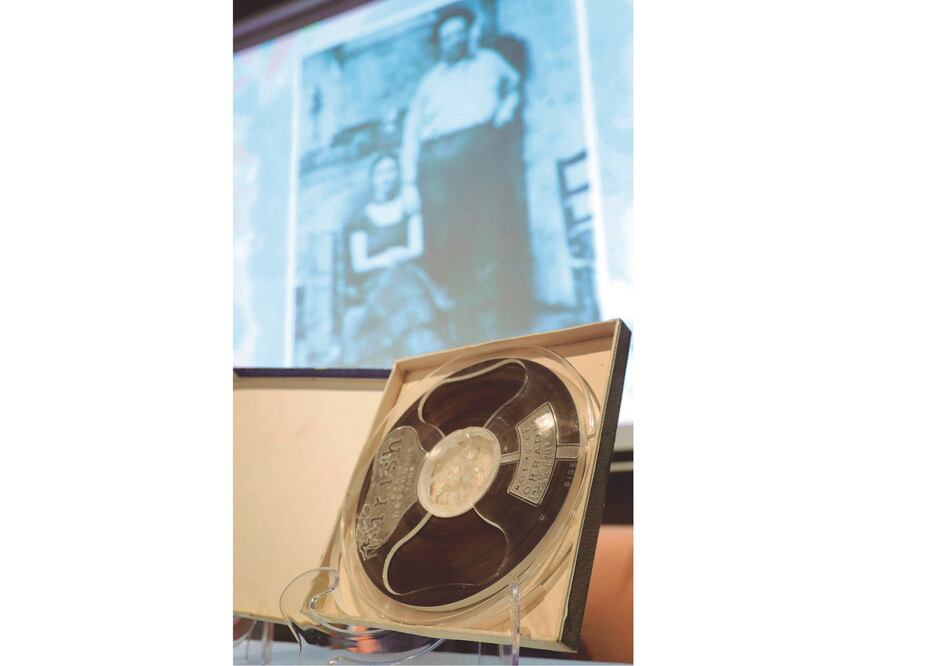 Cinta con la supuesta voz de Frida Kahlo, presentado en la Fonoteca. Foto/ SASHENKA GUTIÉRREZ. EFE