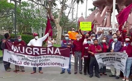 Morenistas protestan por presuntas imposiciones de Mario Delgado en Tamaulipas