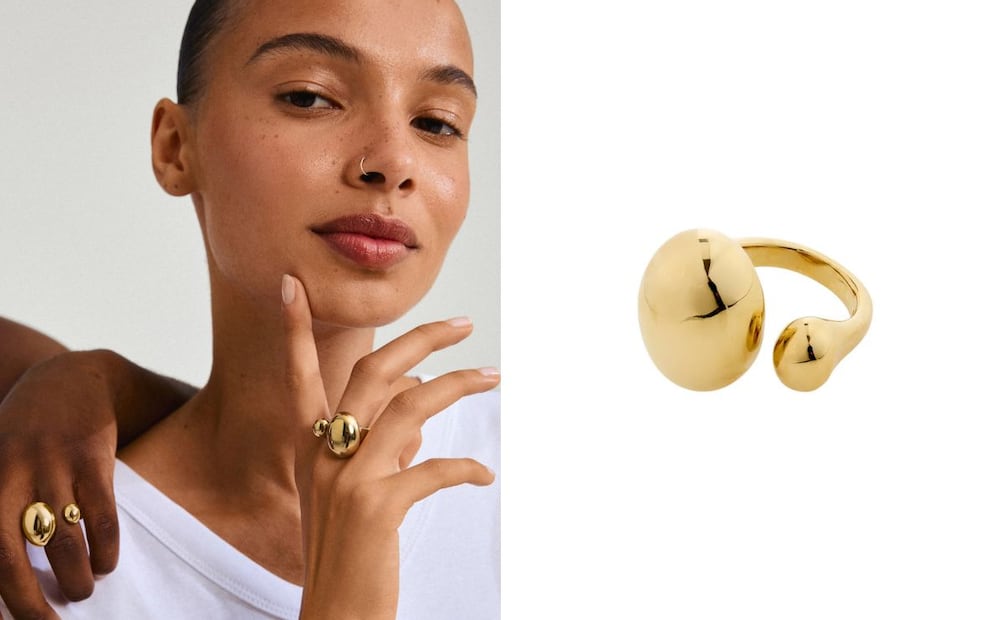 Anillo de la marca danesa Pilgrim, cuyas piezas son hechas a mano. Foto: Especial