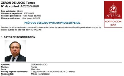Buscan a Tomás Zerón en Europa, EU, Guatemala y Belice; así es su ficha roja de Interpol